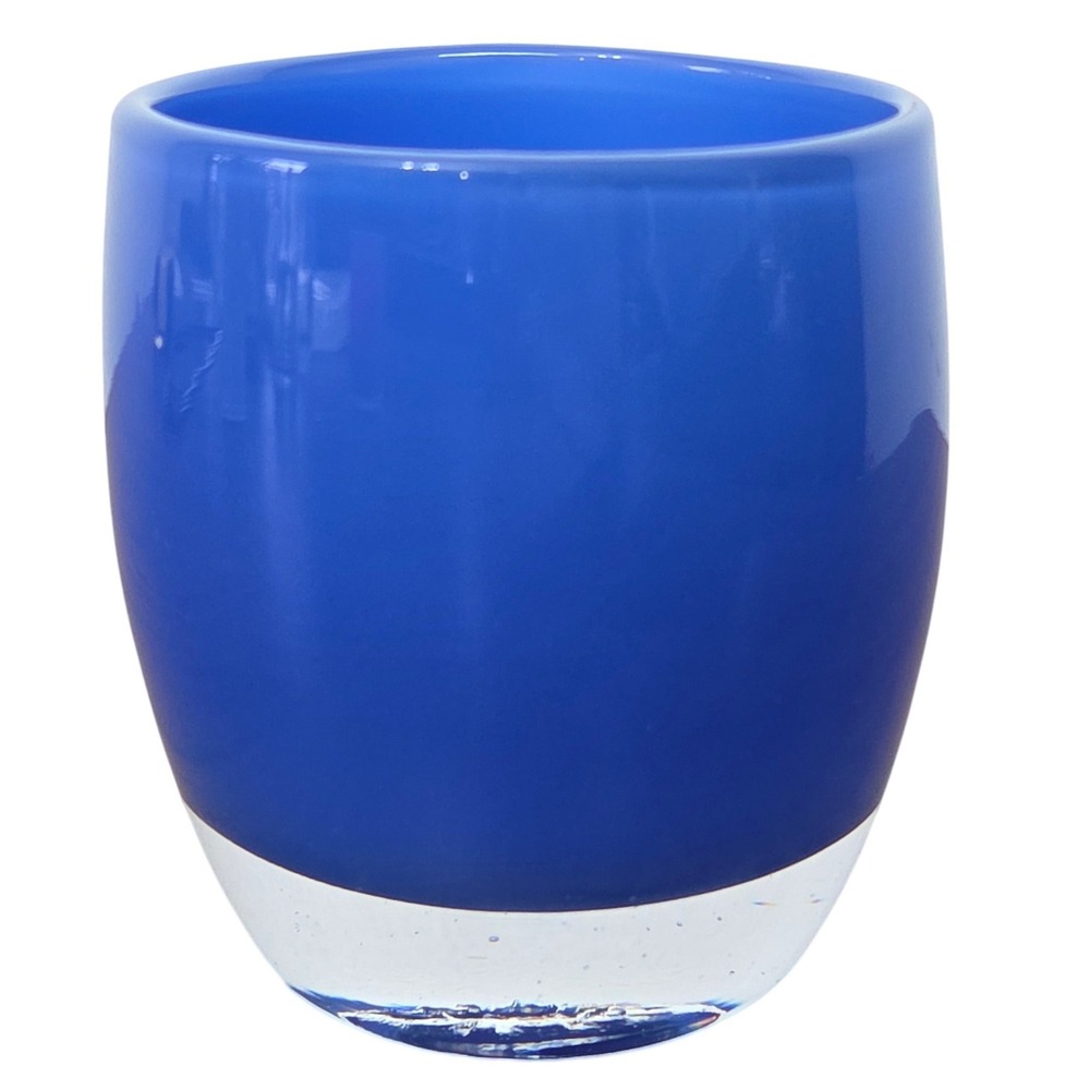 Glassybaby Blue Bird 0340 Cobalt Blue Votive Candle Holder Hand Blown